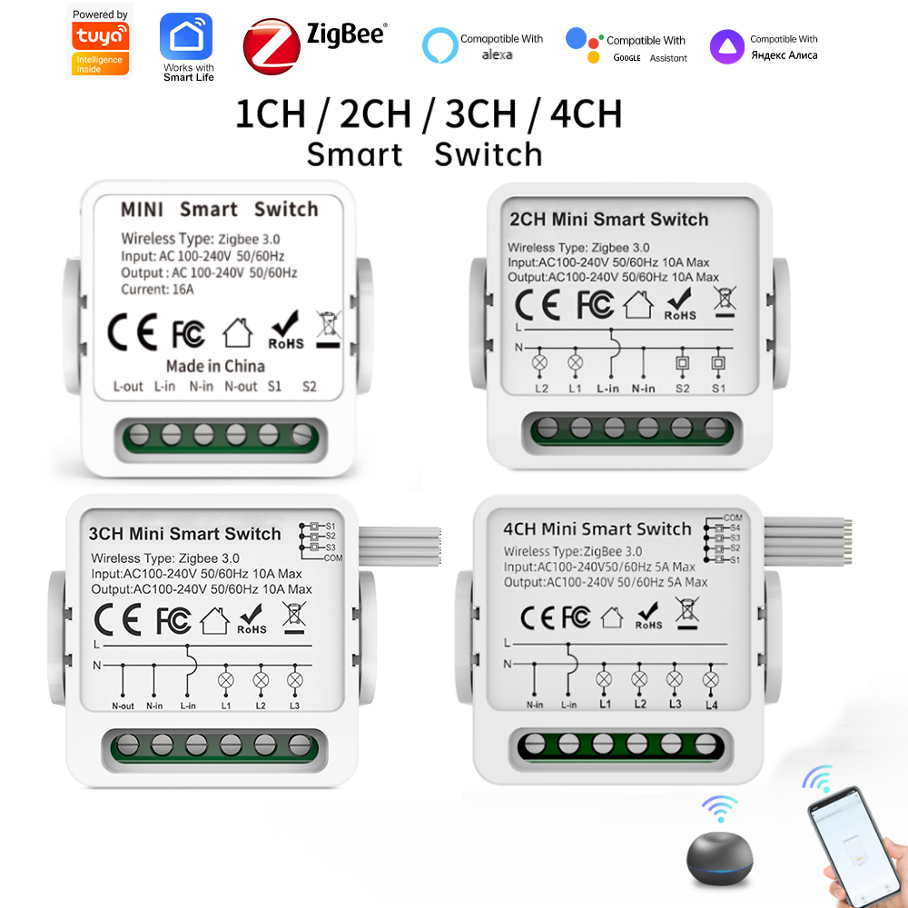 Smart Home Internet - Tuya Zigbee 3.0 Smart Switch 1/2/3/4-Way