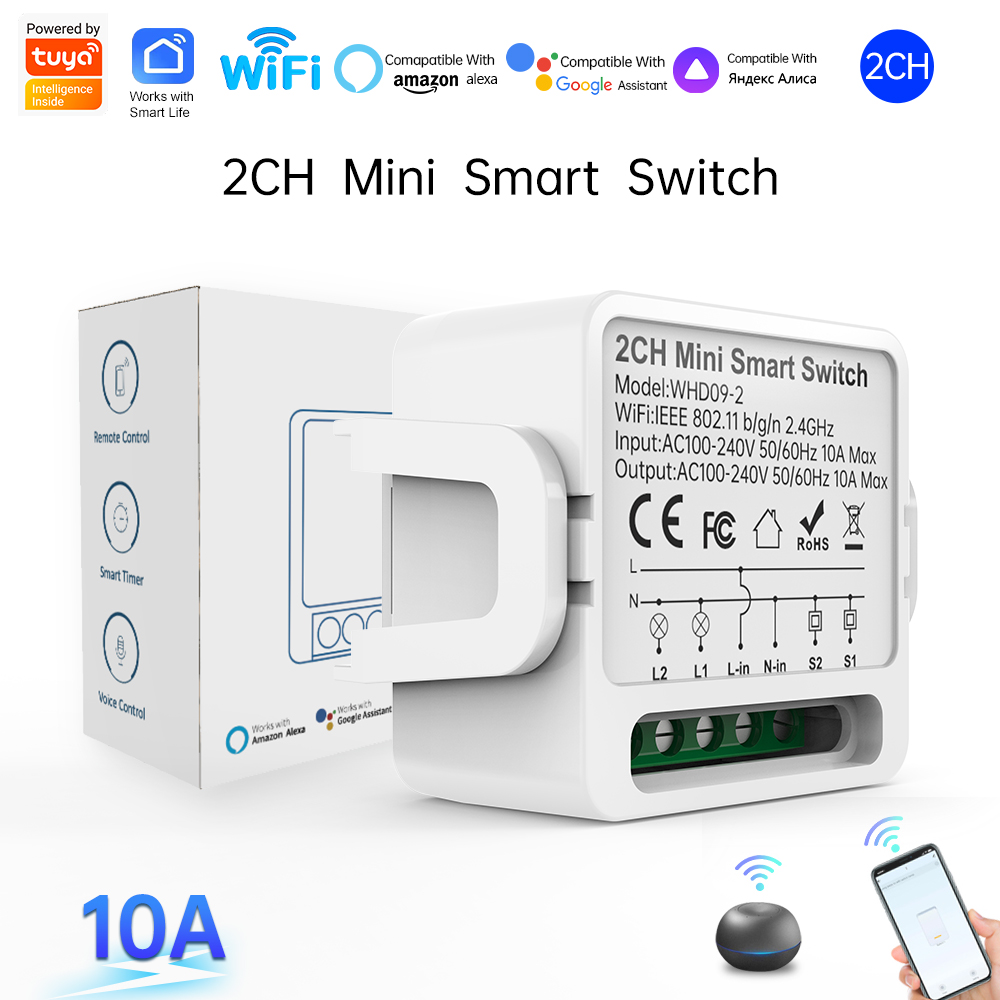 Smart Home Internet - 2 Way Tuya Smart Switch 2Gang