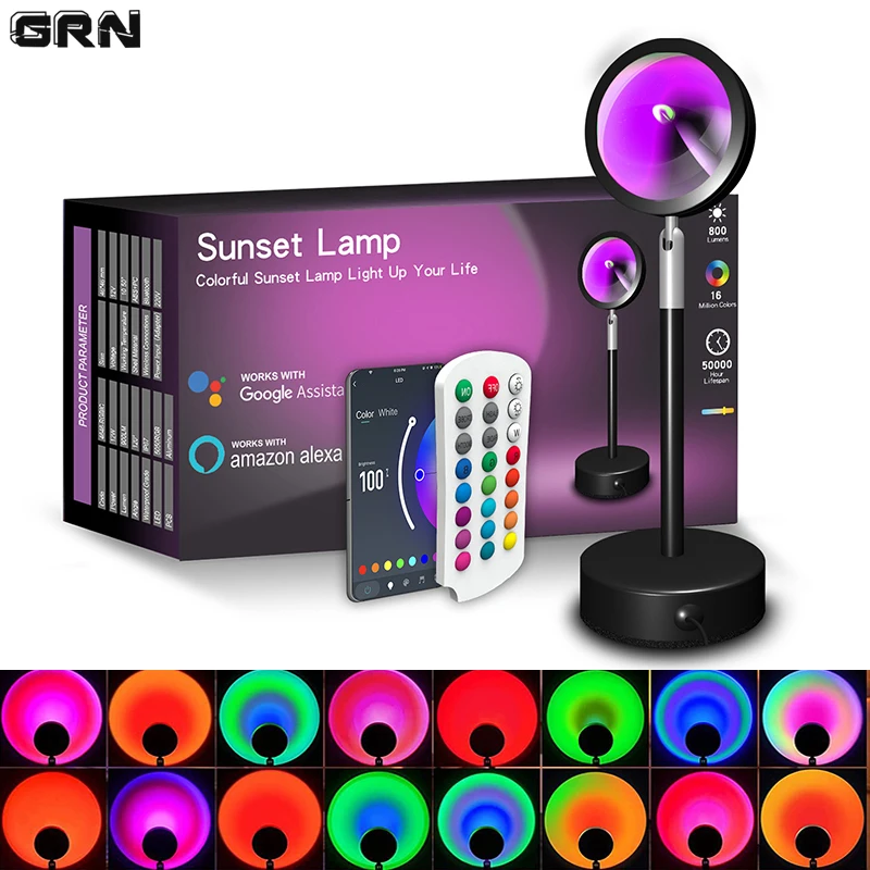 Smart LED Sunset Lamp Colorful - đánh giá và giá Smart Home Design
