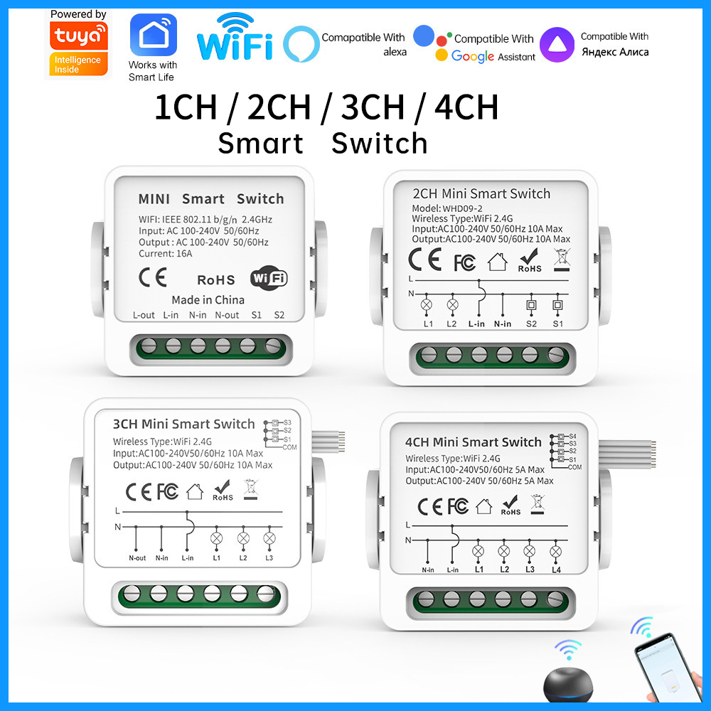 Tuya WiFi Smart Switch 1/2/3/4 - đánh giá và giá Smart Home Internet