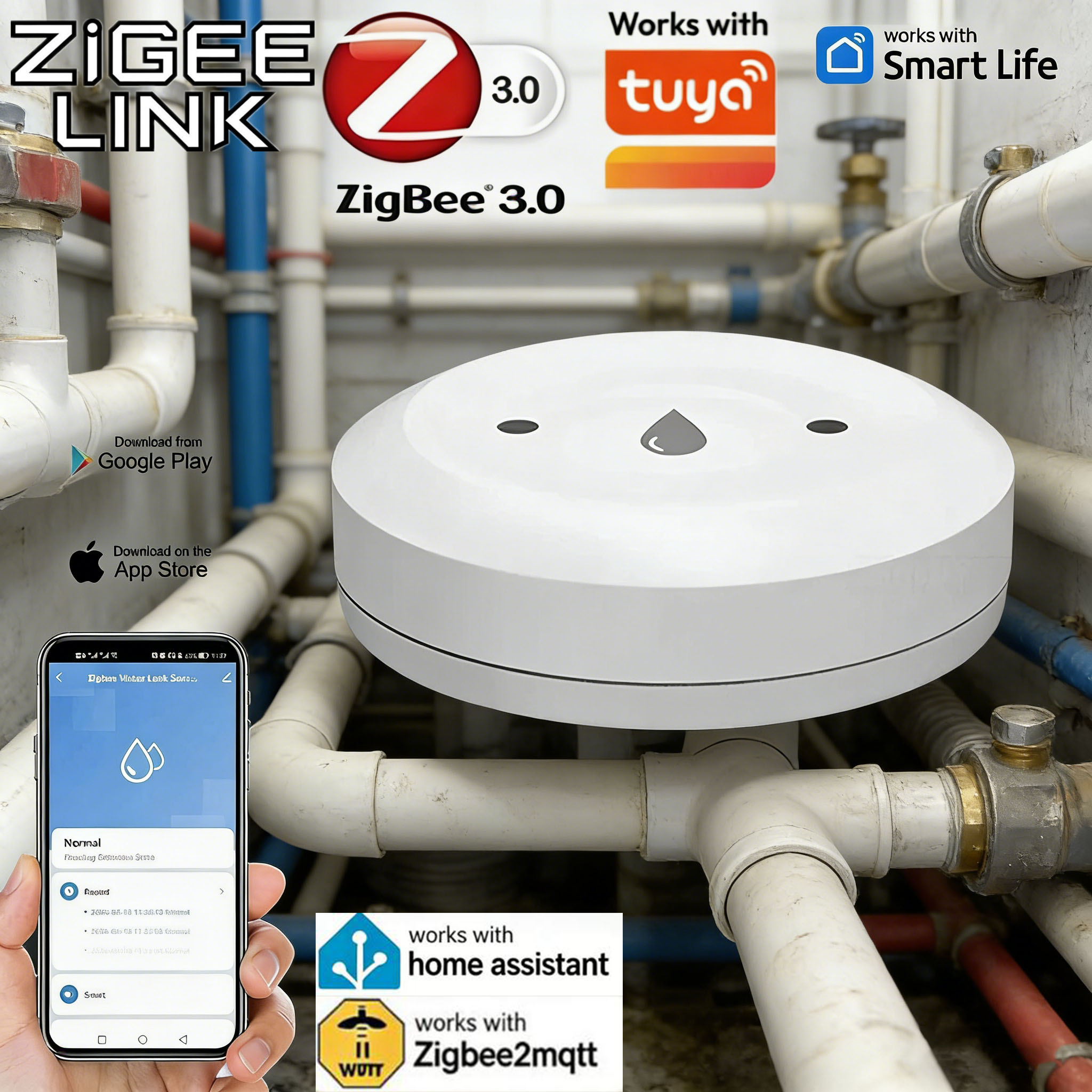 For Tuya Zigbee Smart Water Le - đánh giá và giá Smart Home Water Level Sensor