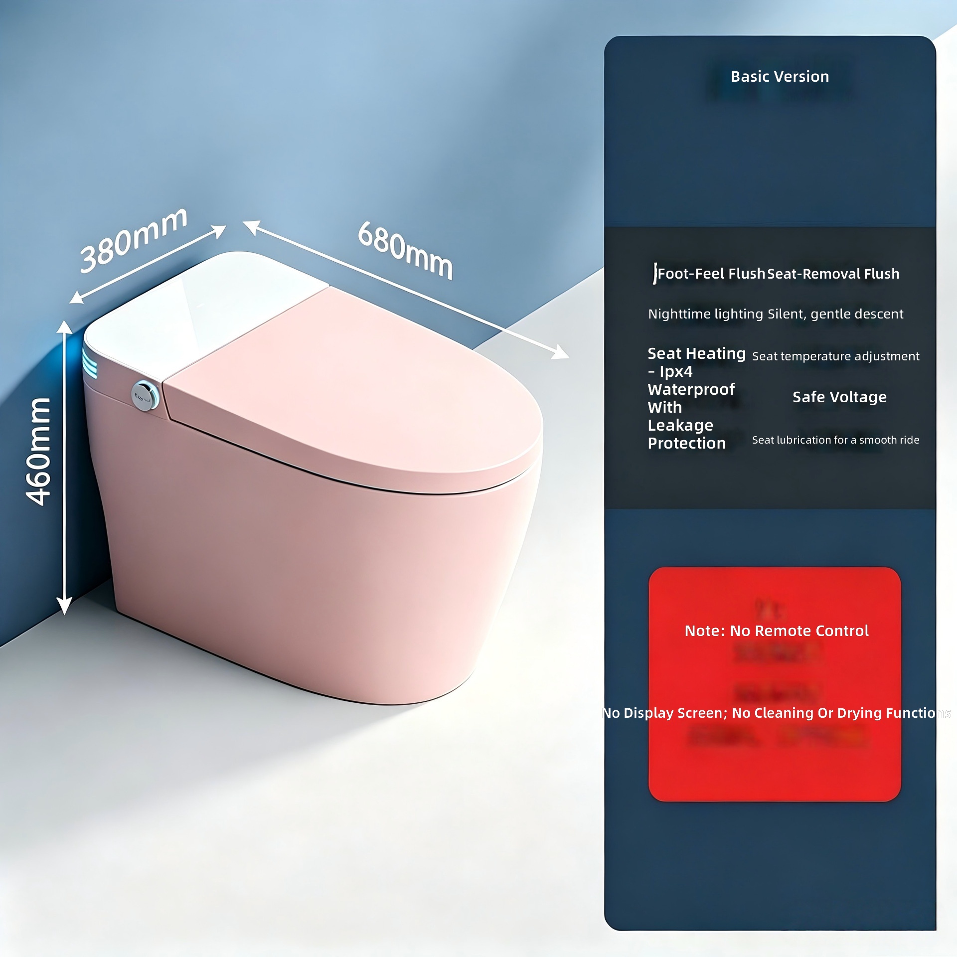 Smart Toilet, Pink, All-in-1 A - đánh giá và giá Smart Home Uses
