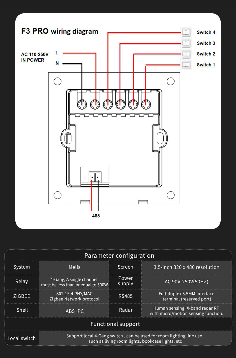 F3 Pro 3.5 Inch IPS Touch Pane - đánh giá và giá Smart Home Design